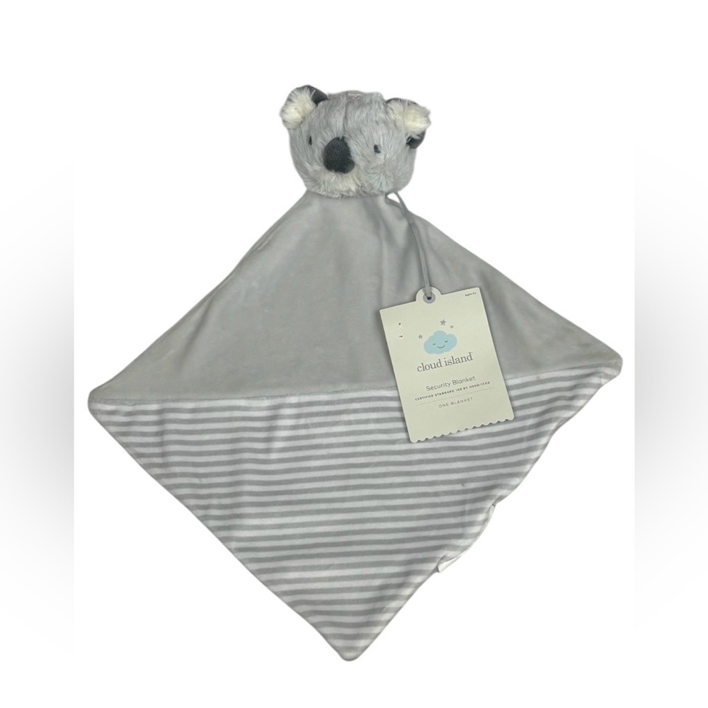 Cloud Island Koala Security Baby Blanket Ultra Soft Gray Stripes Easy Grab New